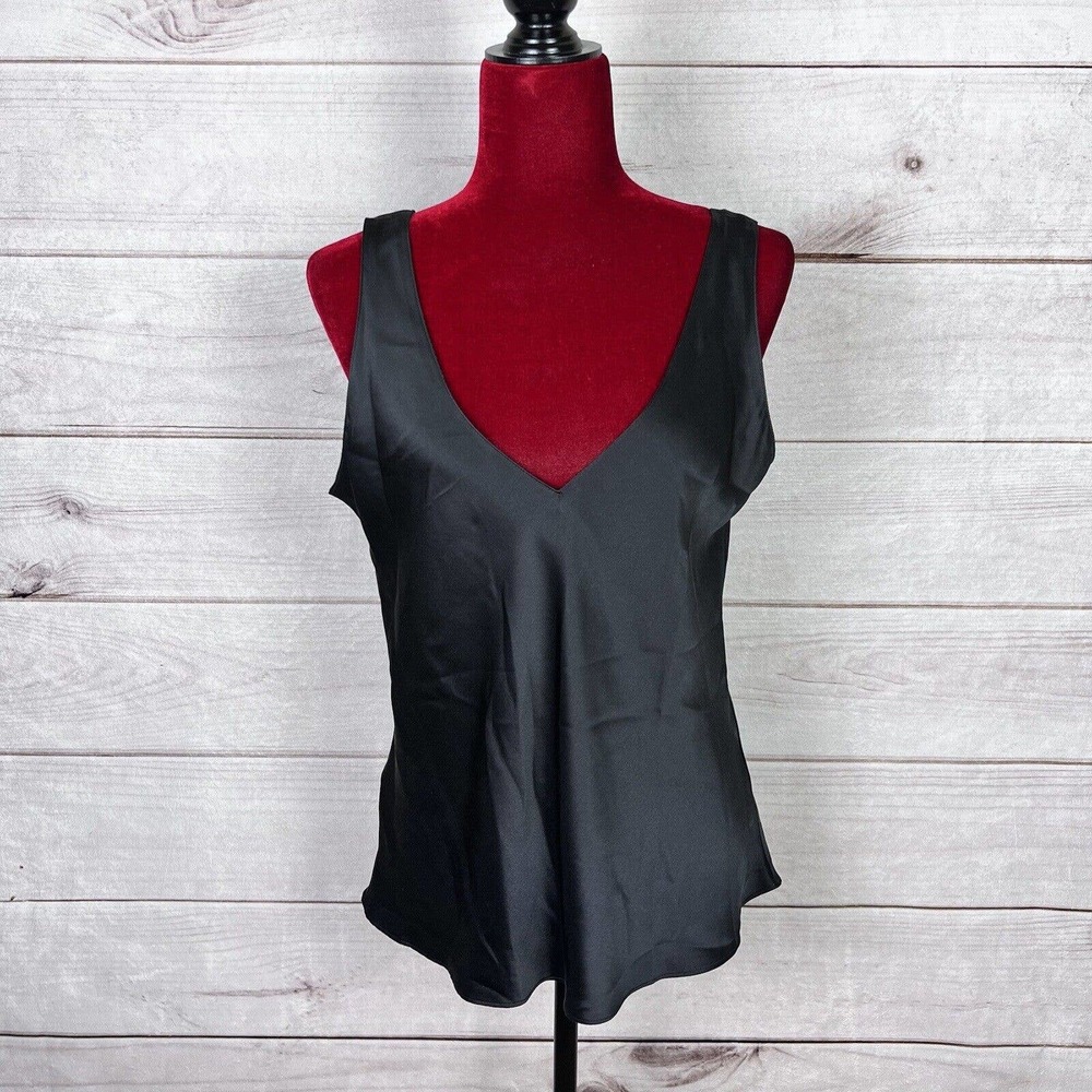 Christine Essentials 100% Silk Satin Camisole Deep V-Neck